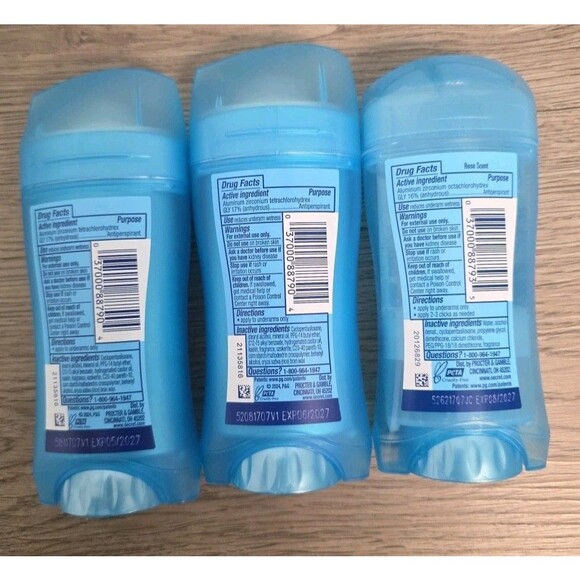 Secret Delicate Rose 3-Pack Deodorant 72HR Invisible Solid & Clear Gel 2.6oz - Picture 3 of 3